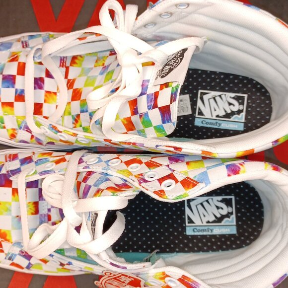 Vans Comfycush Sk8-Hi Tie Dye Checker White Size US 12 Men New VN0A3WMCWWX - Picture 6 of 12